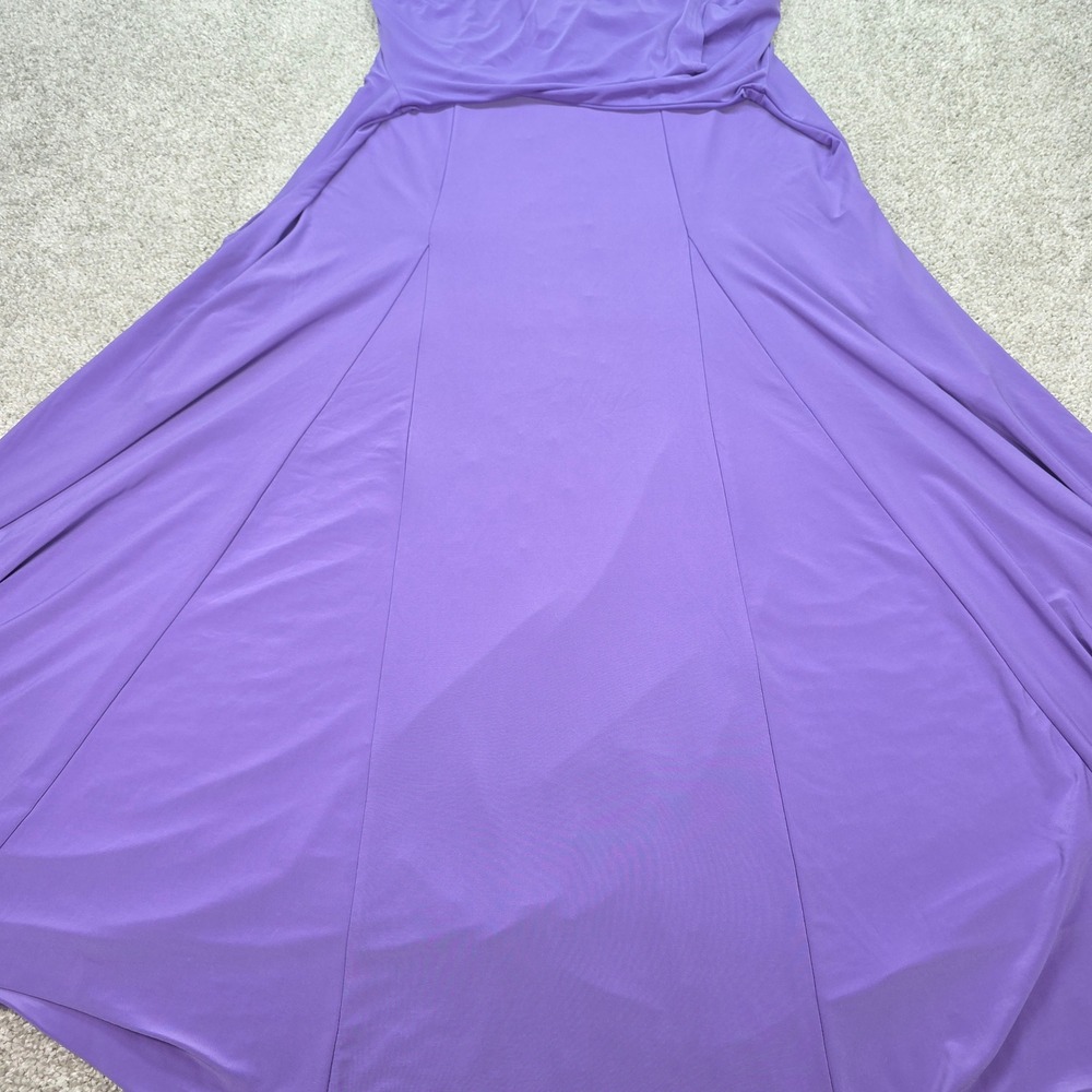 Attitudes by Renee Purple Como Jersey V-Neck Godet Midi Dress 1XP NEW - Picture 8 of 8
